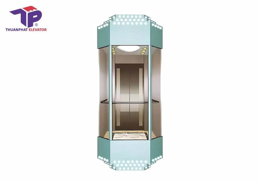 Thang Máy Kính Gia Đình 7 Thang máy kính hình lục giác
