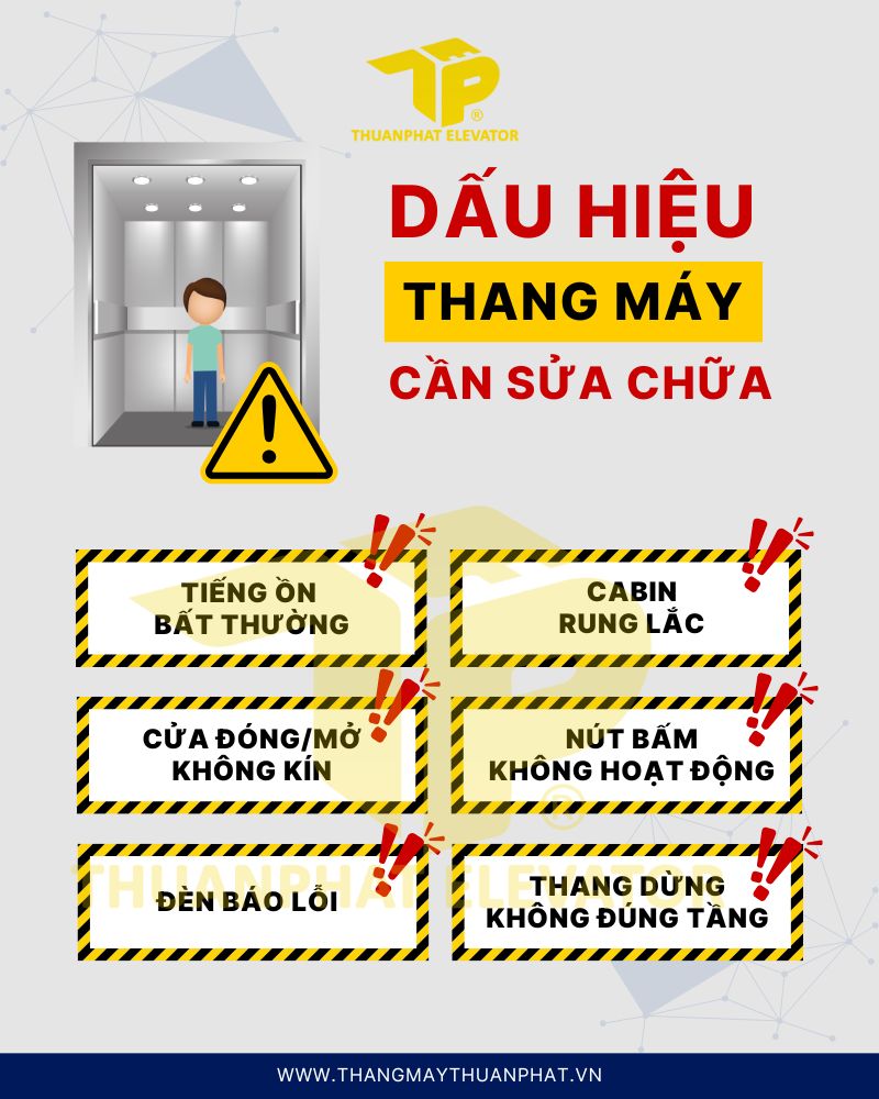 Dấu hiệu thang máy cần sửa chữa