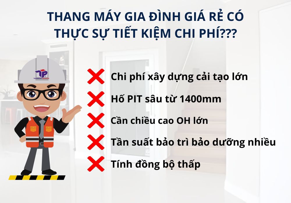 Thang máy gia đình giá rẻ có thực sự tiết kiệm chi phí?