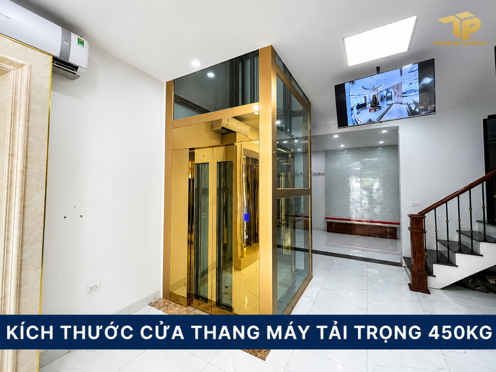 Kích thước của thang máy 450kg